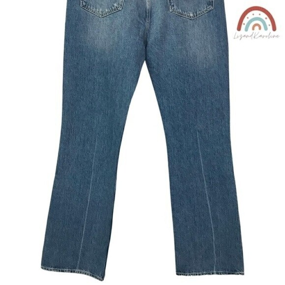 New! Anine Bing Bryn High Rise Easy Boot Effie Blue Button Fly Flare Jeans - Picture 6 of 10
